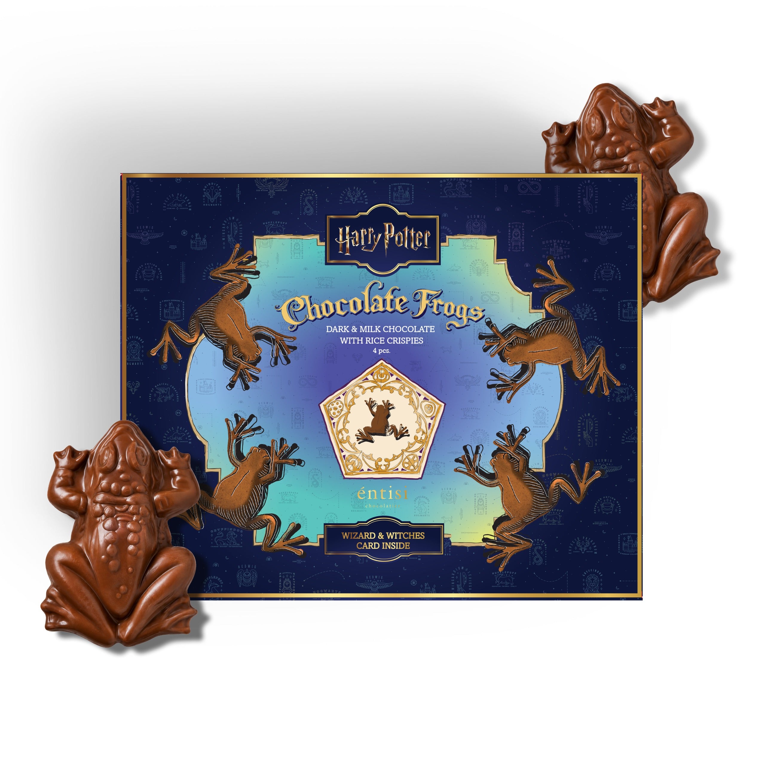 The entisi Platform 9¾ Hogwarts Express milk chocolate bar in film-inspired packaging