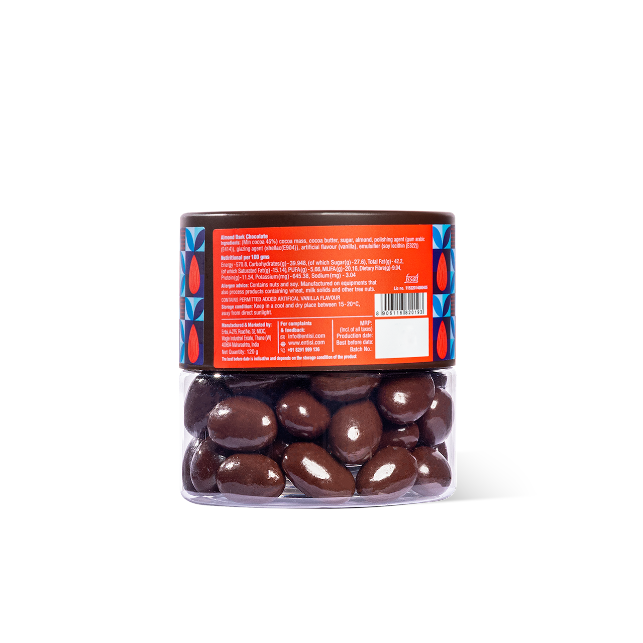 Entisi - Chocolate coated Almond Dragees Jar