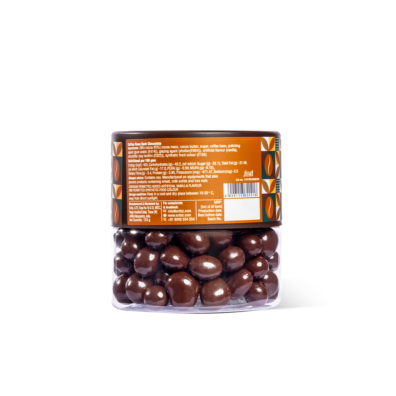 Entisi - Chocolate coated Coffee beans Dragees Jar