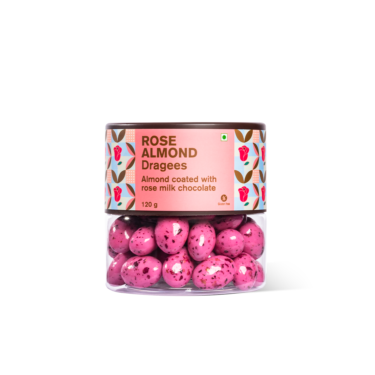 Entisi - Chocolate coated Rose Almonds Dragees Jar