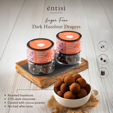 Sugar Free Dark Hazelnut Dragees Jar
